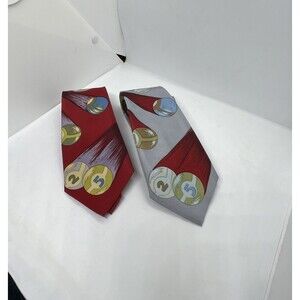 Vintage Lot Galassia Ties Pool Balls Red & Blue Classic Novelty Action